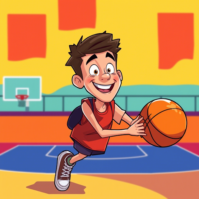 Daniel playing basketball